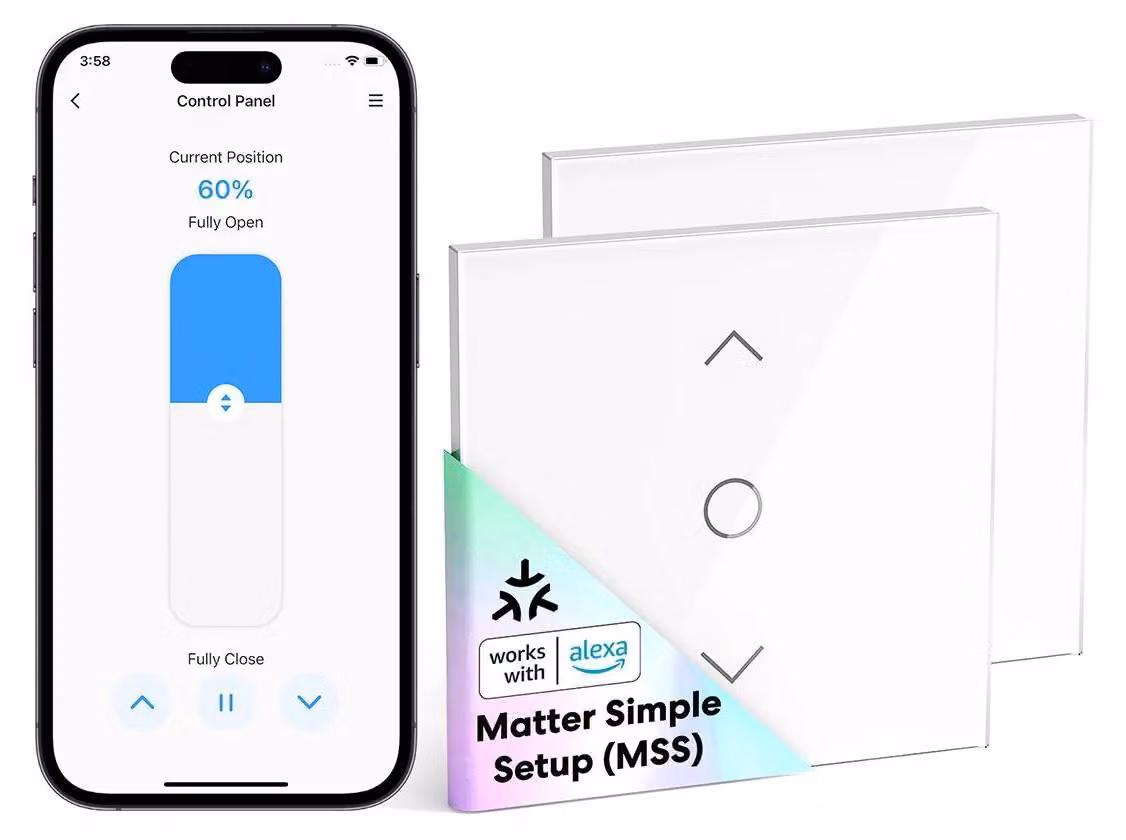 Timer per tapparelle, comando vocale, compatibilità con la domotica, 2 pezzi con materiale