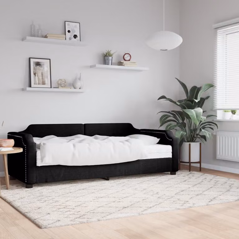 Maison Exclusive - Divano letto con materasso nero 90x190 cm in tessuto