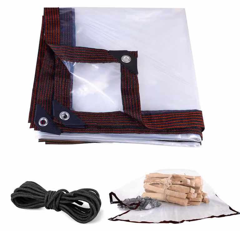 Omgoods - Tenda trasparente per esterni, con occhielli - 2 x 3 metri - Protezione impermeabile per l'uso all'aperto