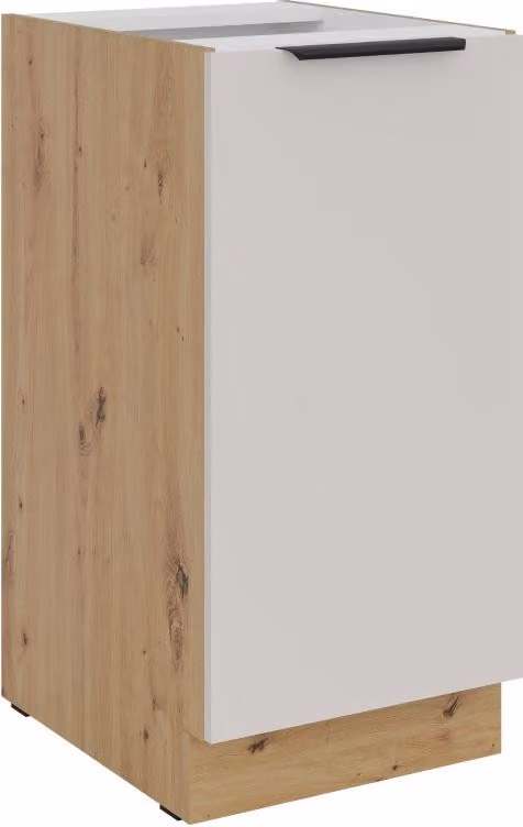 Mobile basso ad anta singola NICOLLA - larghezza 40 cm, rovere cashmere / artigianale