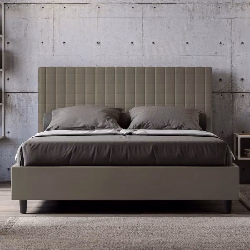 Letto matrimoniale imbottito Sunny Ityhome con contenitore in similpelle color cappuccino L/P/H: 160 x 200 x 122 cm – 2