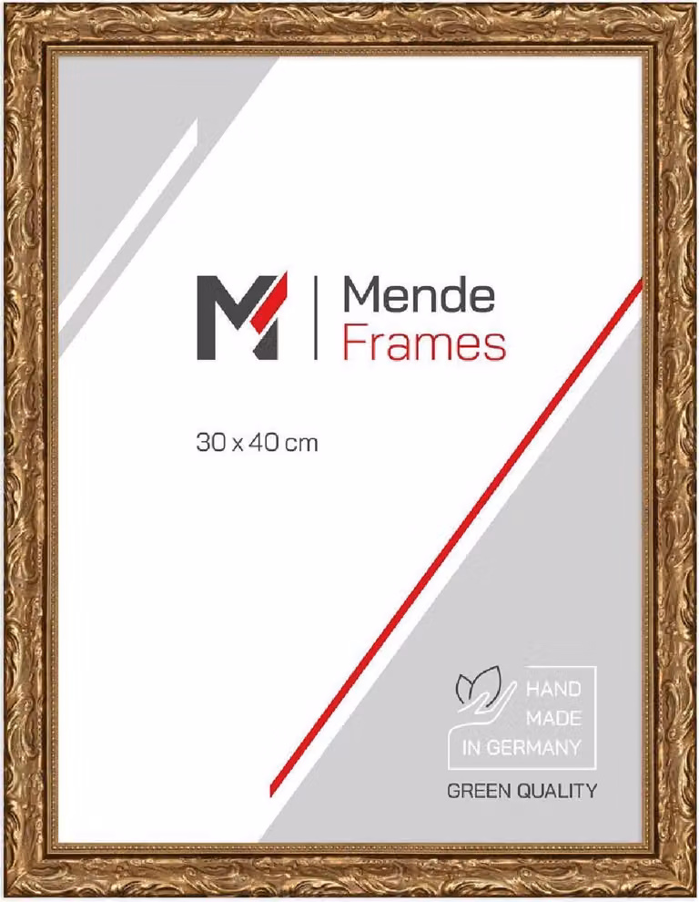 Cornice barocca MendeFrames H530 oro 40x40 cm con vetro acrilico