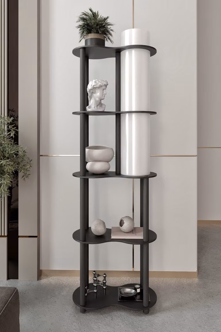 Opviq, lampada da terra di alta qualità, nera, 140 cm | Corpo in carta craft e MDF, paralume in PVC (diametro: 17 cm, altezza: 82 cm) | Attacco E27, max. 40 W, ideale per gli interni moderni.