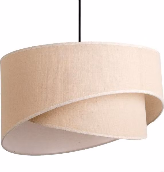 Lampada a sospensione FLOXEN paralume irregolare in tessuto Boho NATURAL 1xE27 lampada a sospensione per soggiorno lampada da tavolo in rattan per sala da pranzo colore: naturale (Ø30cm)