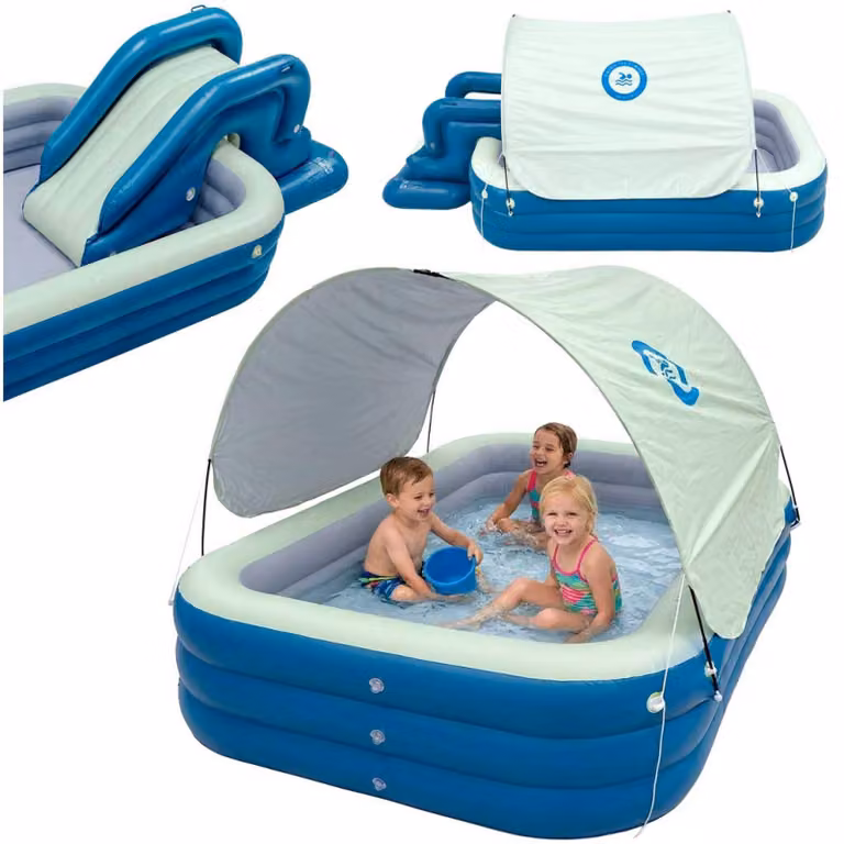Piscina gonfiabile per bambini con scivolo e tettoia, 240 cm