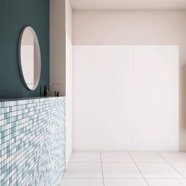 Pannello Doccia ad Angolo Aica Italy in Alluminio Bianco Opaco, H: 210 cm, L/P: 40 x 40 cm