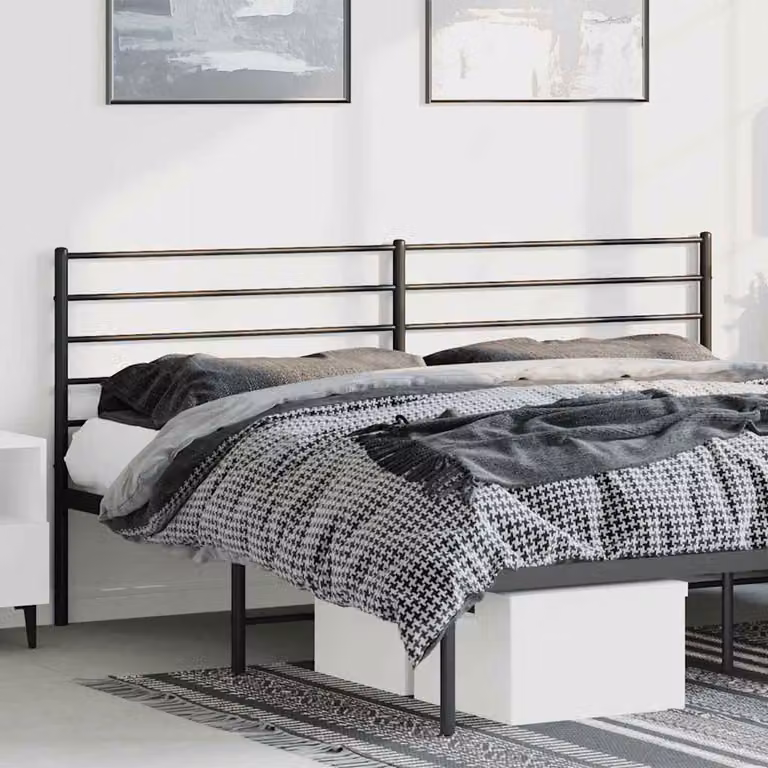Testiera di ricambio vidaXL in metallo nero laccato per letto 90x190 cm