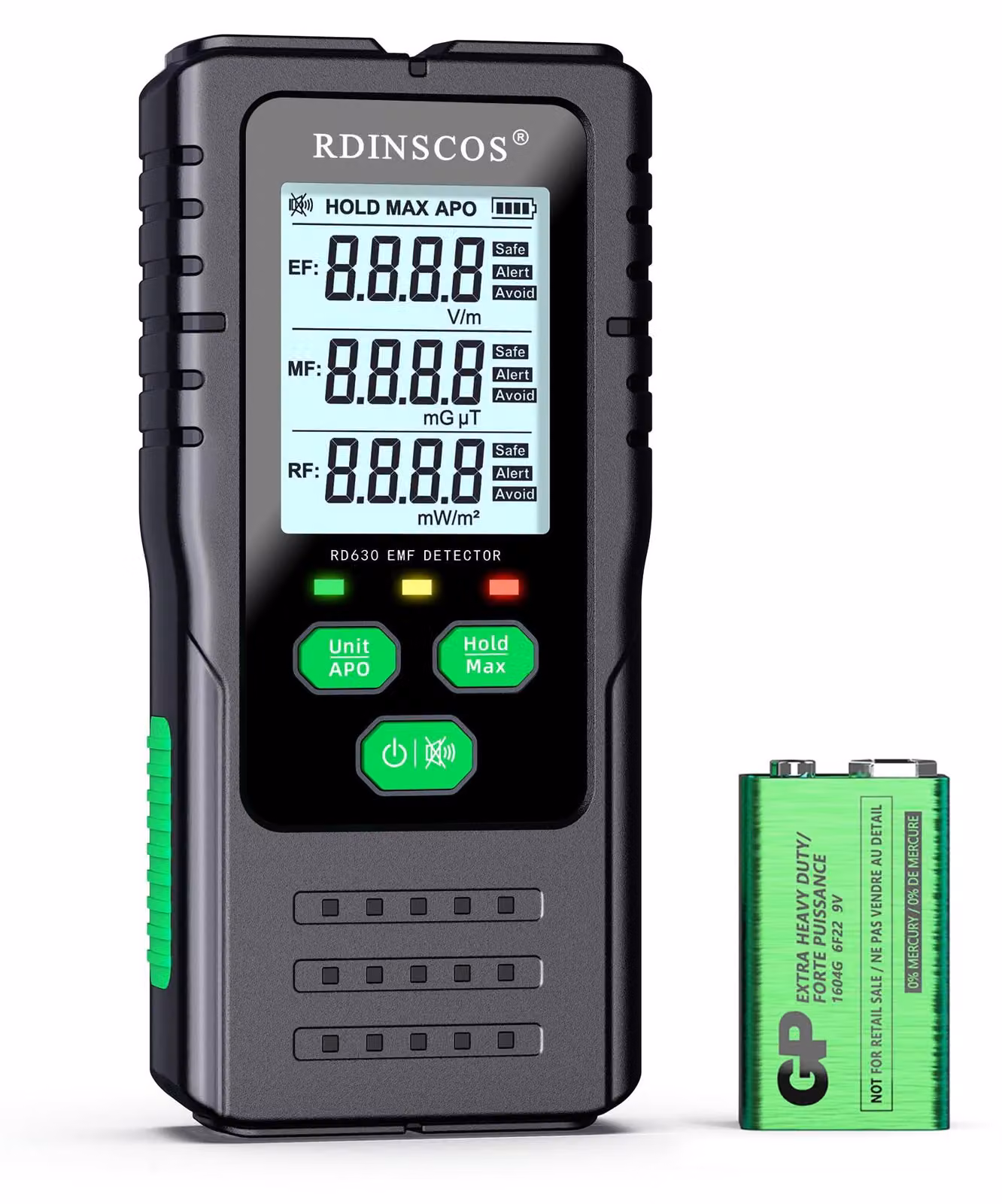 Misuratore di campi elettromagnetici – Rilevatore digitale di radiazioni per campi a bassa, media e alta frequenza, dispositivo portatile