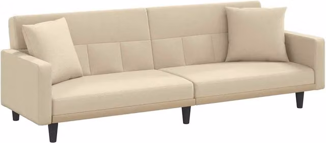 Divano letto | Sof¨¤ letto | Letto singolo con Cuscini Crema in Tessuto