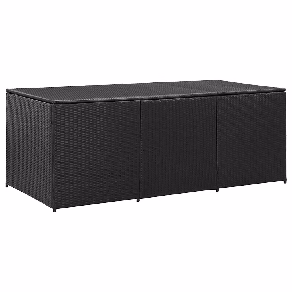 vidaXL Baule da Giardino in Polyrattan Nero L: 180 cm, P: 90 cm, H: 70 cm – 2