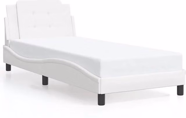 Letto singolo Zadar bianco in similpelle per adulti L/P/H: 80 x 200 x 74,5 cm – 1