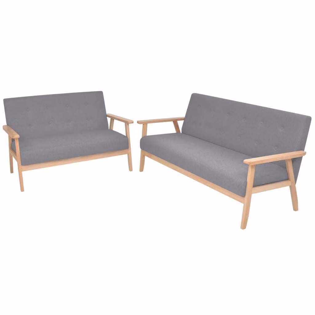 Maison Exclusive - Set di Divani 2 pz in Tessuto Grigio Chiaro