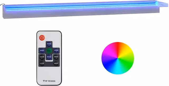 Sfioratore a Cascata con LED RGB Acciaio Inox 108 cm CFW7796171