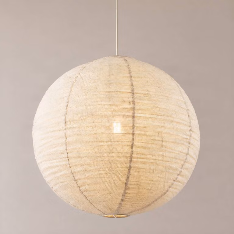 Lampada a sospensione Autumn Lindby, dimmerabile, Crema / Ambra, Soggiorno / Sala da pranzo, Tessuto / Stoffa / Seta, Scandinavo, Lampada a sospensione
