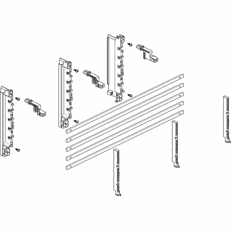 Modulo barra collettrice ABN a incasso 2FB/2RE 40 mm con CU 12x5 mm, a 5 poli, EBM 70 mm MTSC22515