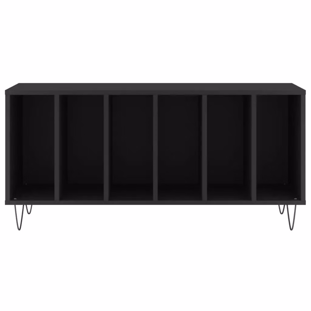 Mobile porta dischi stile industriale HELLOSHOP26 in legno composito e metallo nero L: 100 cm, P: 38 cm, H: 48 cm – 2