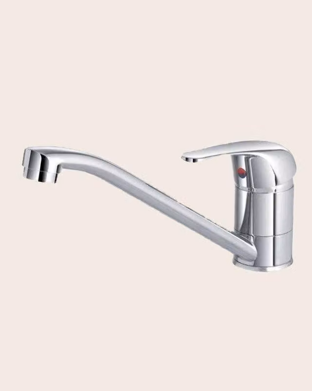 Miscelatore lavello cucina canna bassa cromo