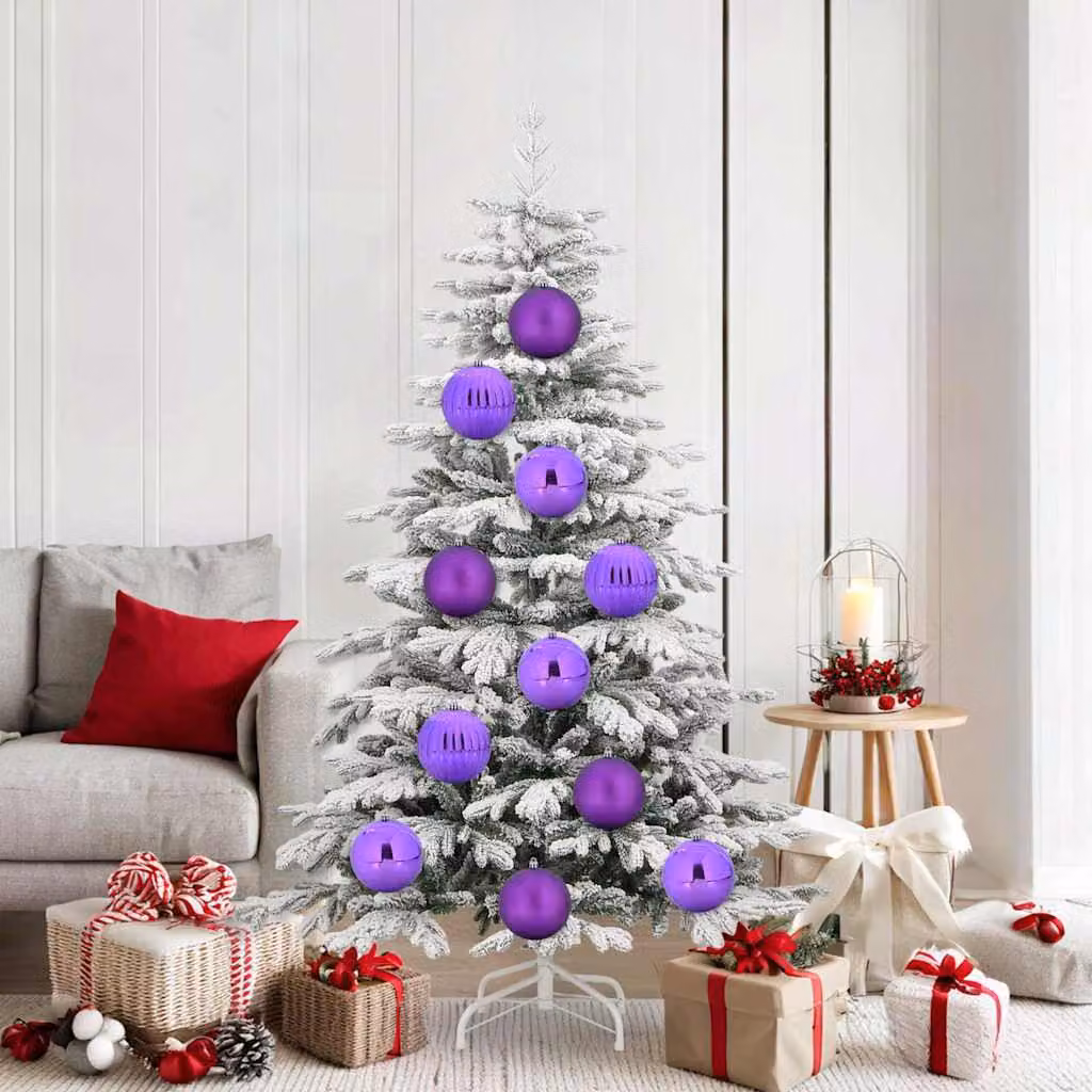 vidaXL Set di 9 palline di Natale moderne in plastica viola, diametro: 15 cm
