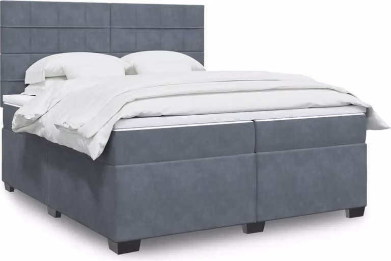 Maison Exclusive - Giroletto a Molle con Materasso Grigio Scuro 200x200 cm Velluto