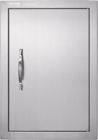 Porta singola per cucina da esterno VEVOR in acciaio inox color argento, montaggio a incasso, L: 35,5 cm x H: 50,8 cm