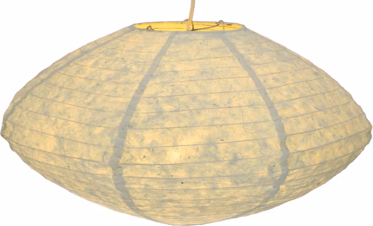 Paralume piatto in carta Lokta, lampada a sospensione Boho Coronada - Ø 43 cm Verde lime, carta Lokta, paralumi asiatici in carta e tessuto