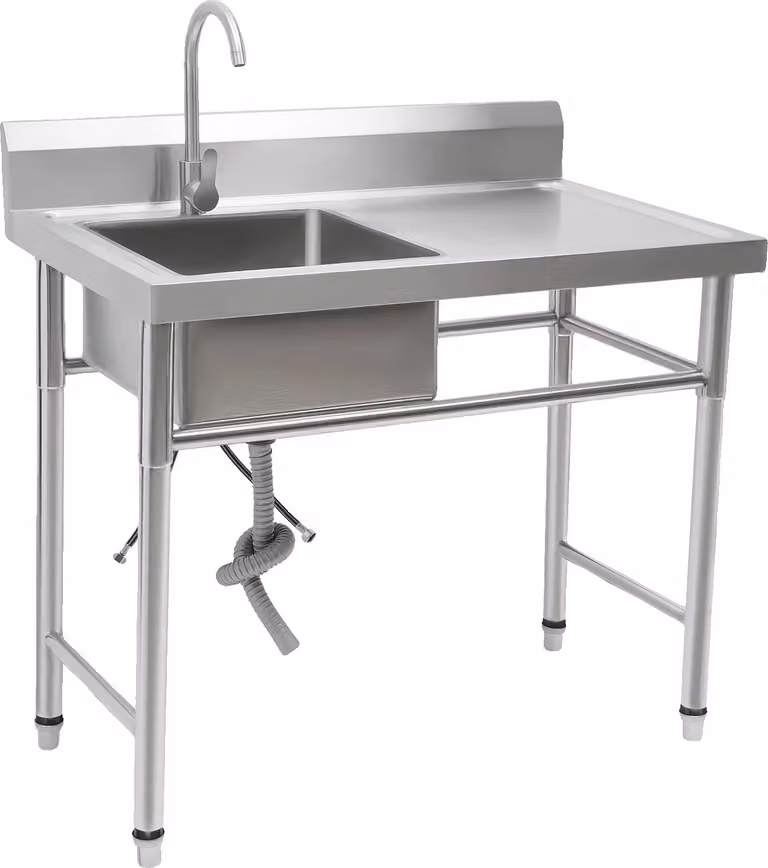 Lavello da cucina, in acciaio inox, spazioso a vasca singola, facile da pulire