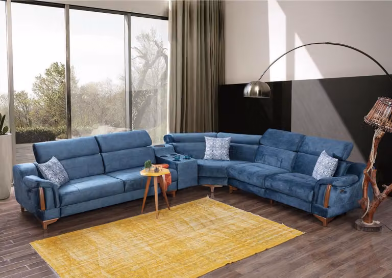 Wohnzimmer Ecksofa L-Form Sofa Couch Modern Design Möbel Textil