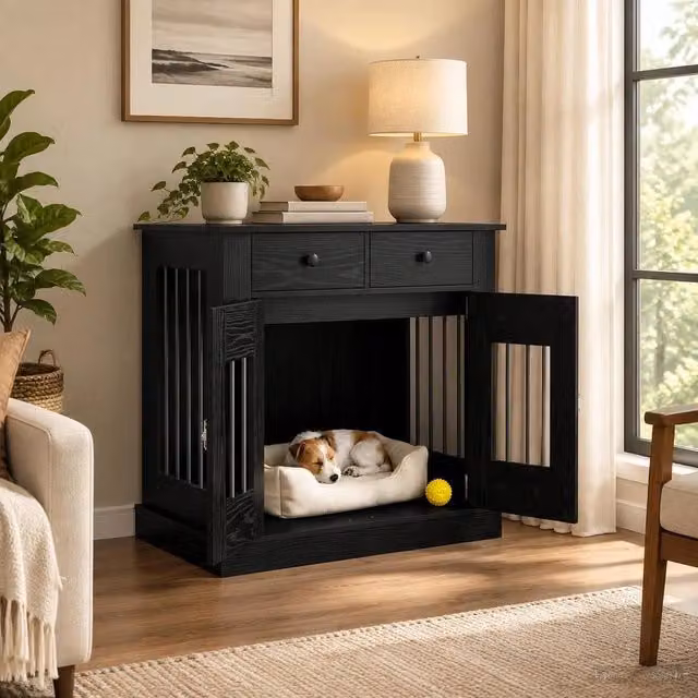 Mobile Da Cassa Per Cani Rovere Nero 80 X 47.5 X 80 Cm