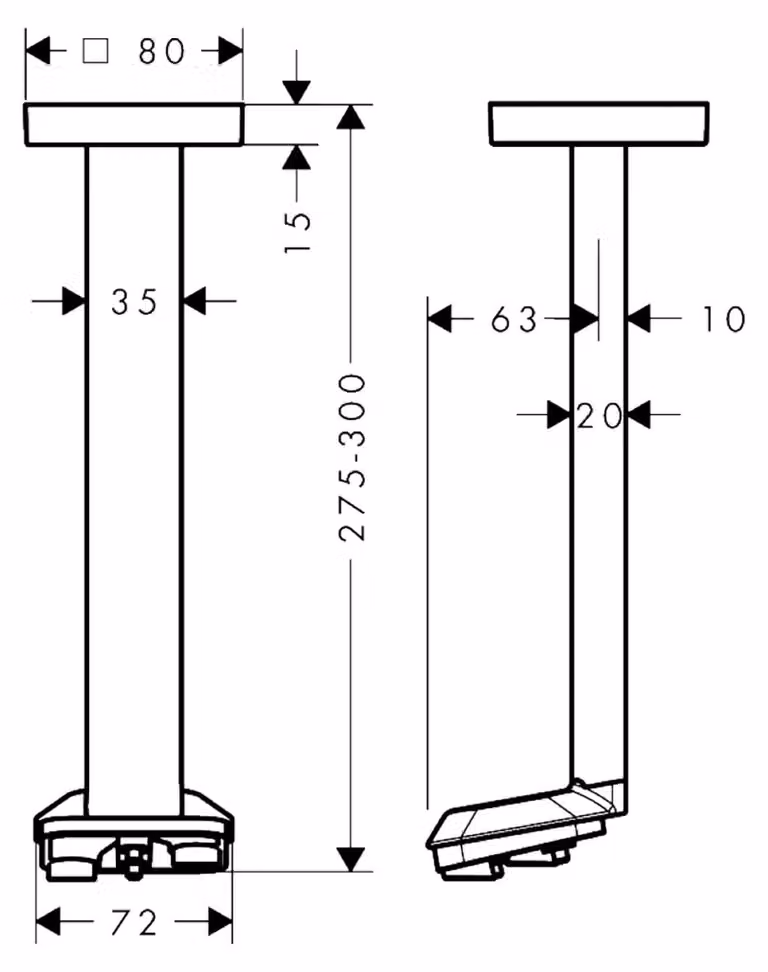 HANSGROHE 39768990 - Raccordo a soffitto per doccia Axor ShowerSphere