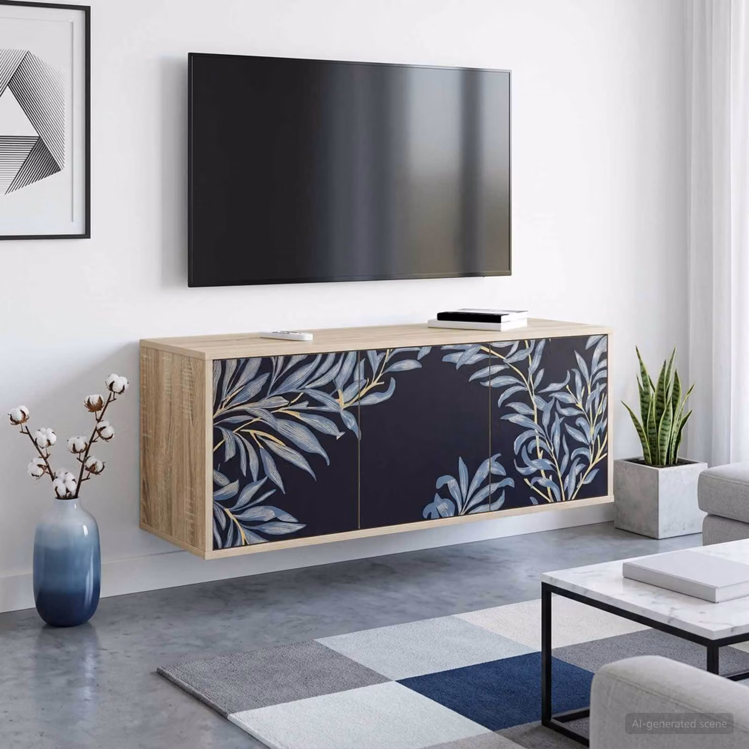 Mobile TV da parete vidaXL DOKKUM in Rovere Sonoma, L 102 x P 33 x H 40 cm