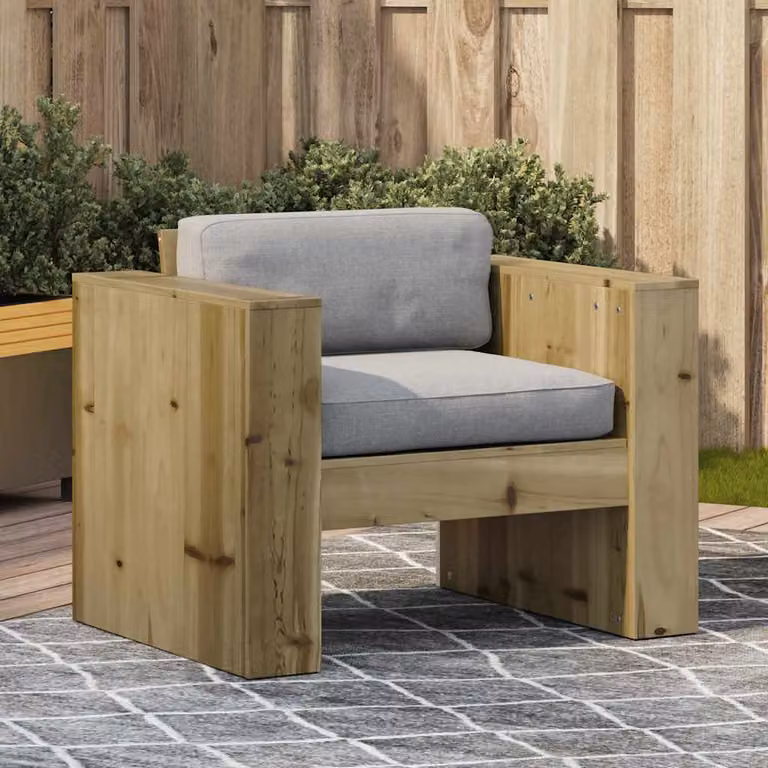 vidaXL Divano da Giardino in Legno di Pino Rustico, L: 79 cm, P: 60 cm, H: 62 cm