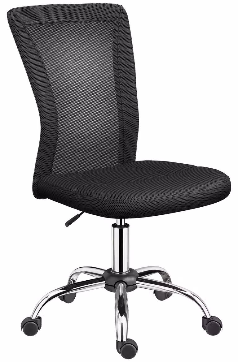 Vinsetto Sedia da Ufficio Ergonomica con Tessuto Traspirante a Rete, Altezza Regolabile, 43x58x90-100 cm, Nero