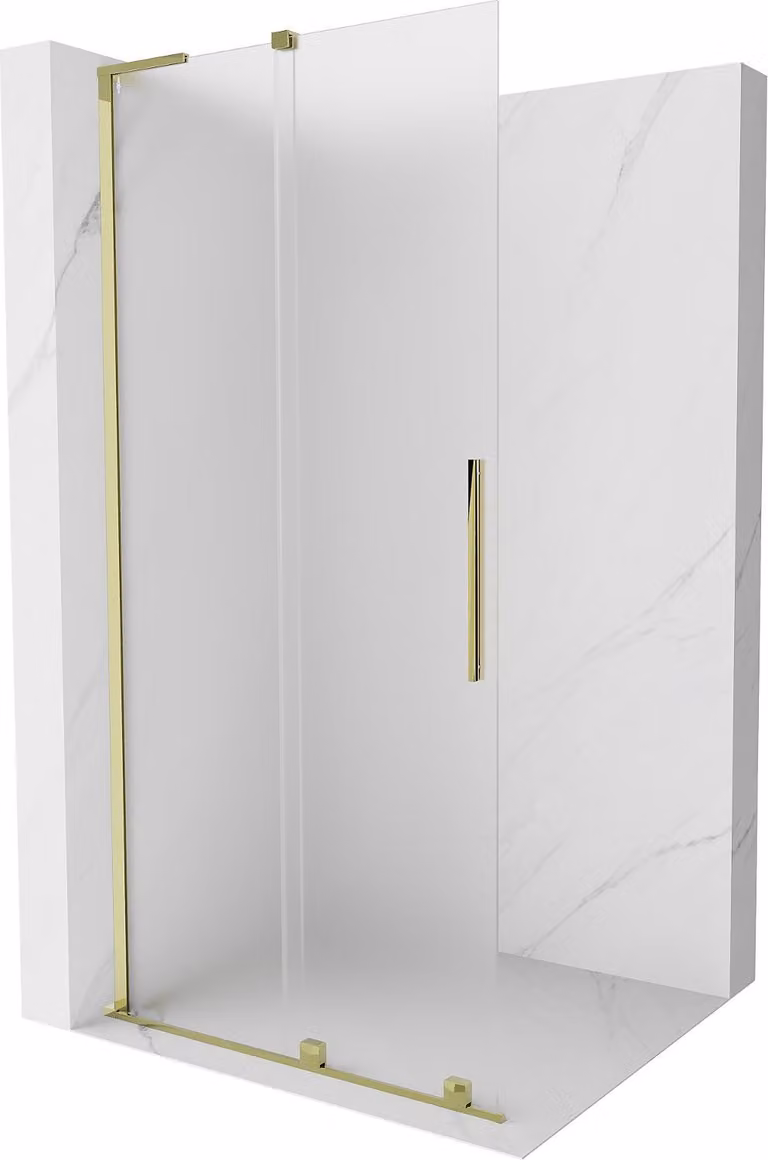 Mexen Velar L pannello doccia scorrevole Walk-in 110 x 200 cm, brina 8 mm, oro - 871-110-003-33-50