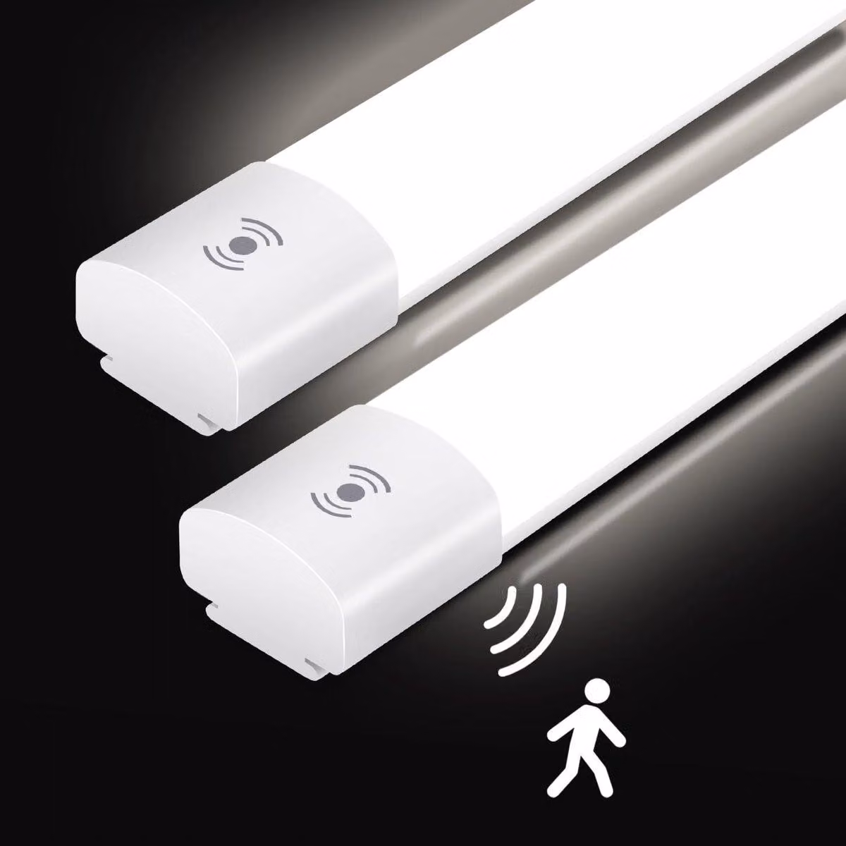 Lampada da esterno, confezione da 2 - 120 cm, LED - sensore di movimento - 36 W - 4000 lumen - grado di protezione IP65 (resistente all'acqua)