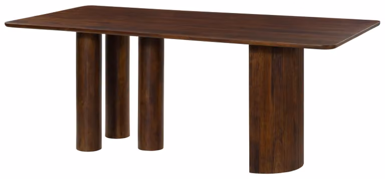 MASSIVMOEBEL24 | Tavolo da pranzo in legno di mango 200x100x77 laccato marrone scuro scuro FLORENZ #211