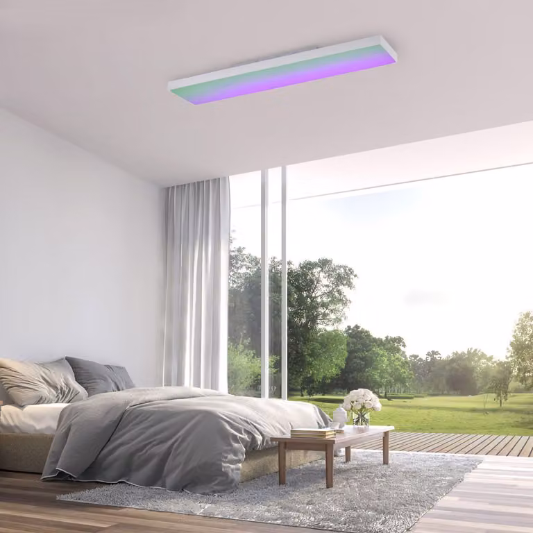 Pannello da soffitto a LED RGB bianco, dimmerabile con telecomando, L 100 cm