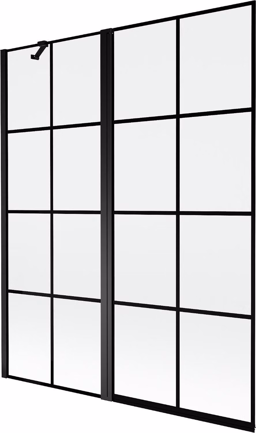 Mexen Mist schermo doccia a 2 ante sinistra 140 x 150 cm, griglia nera, nero - 8A9-140-011-70-77-L