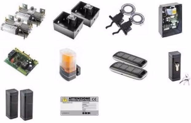 Kit di automazione per cancelli a battente Gibidi Floor884 K884/BFSLT 24 VDC Grigio e Nero