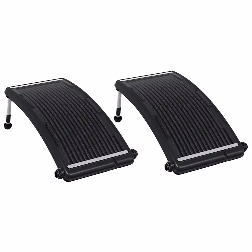 vidaXL Pannelli Solari Termici Curvi per Riscaldamento Piscina, Colore Nero, 2 Pezzi, L: 110 cm x P: 65 cm – 2