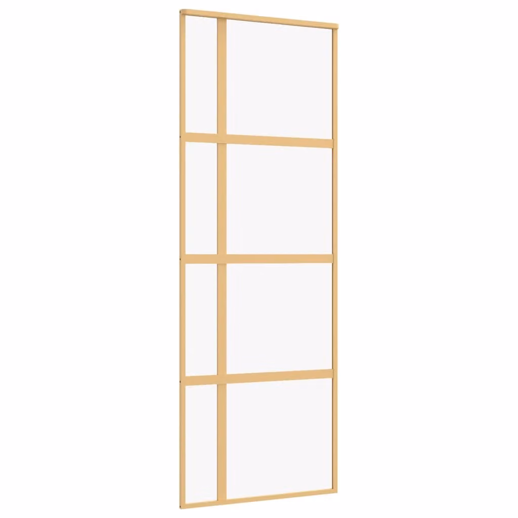 Porta Scorrevole Dorata 76x205 Vetro Trasparente ESG Alluminio