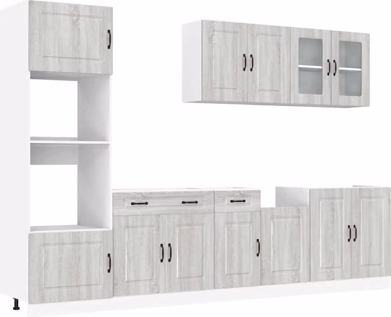 Set Mobili da Cucina 7 pz Kalmar Grigio Sonoma in Truciolato