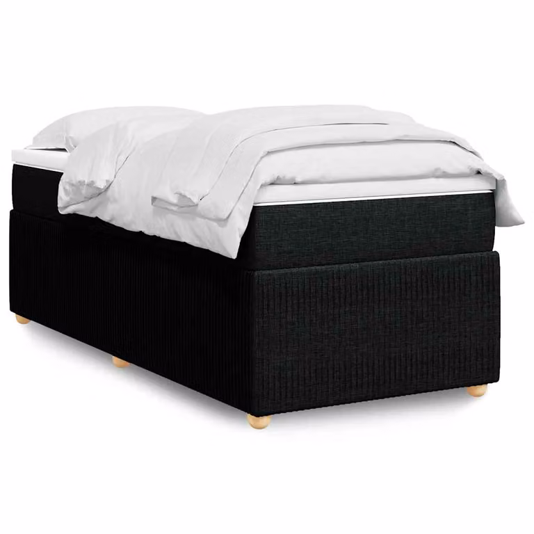 vidaXL Giroletto a Molle con Materasso Ibrido in Tessuto Nero L: 80 cm, P: 200 cm