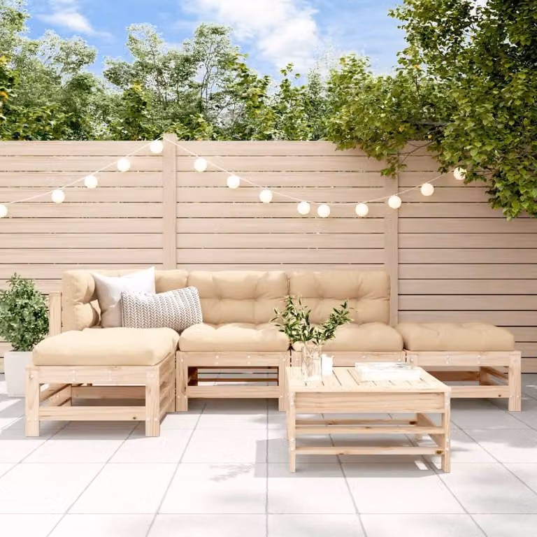 Maison Exclusive - Set Salotto da Giardino 6 pz in Legno Massello di Pino