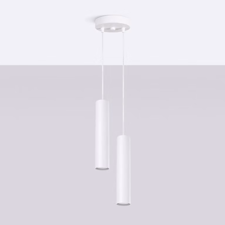 Lampada a sospensione LAGOS 2P bianco 2xGU10 10W acciaio 118x15x15cm Sollux Lighting