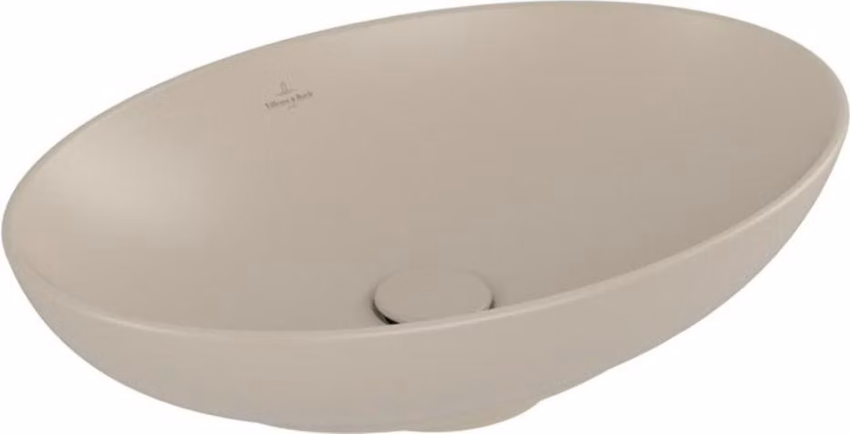 Villeroy & Boch Loop&Friends - Lavabo da appoggio, 560x380 mm, con sfioratore, CeramicPlus, Almond 4A4700AM