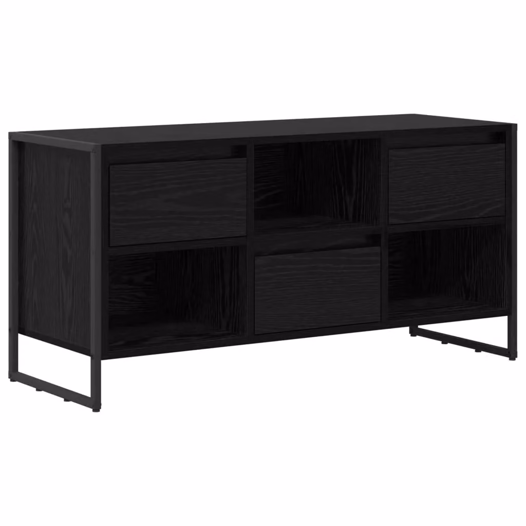 Mobile TV e Credenza in Stile Industrial vidaXL, Rovere e Nero, L/P/H: 100 x 36 x 49,5 cm – 2
