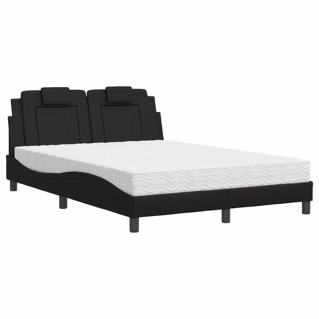 Letto Viana con Materasso Nero 120x200 cm in Pelle finta