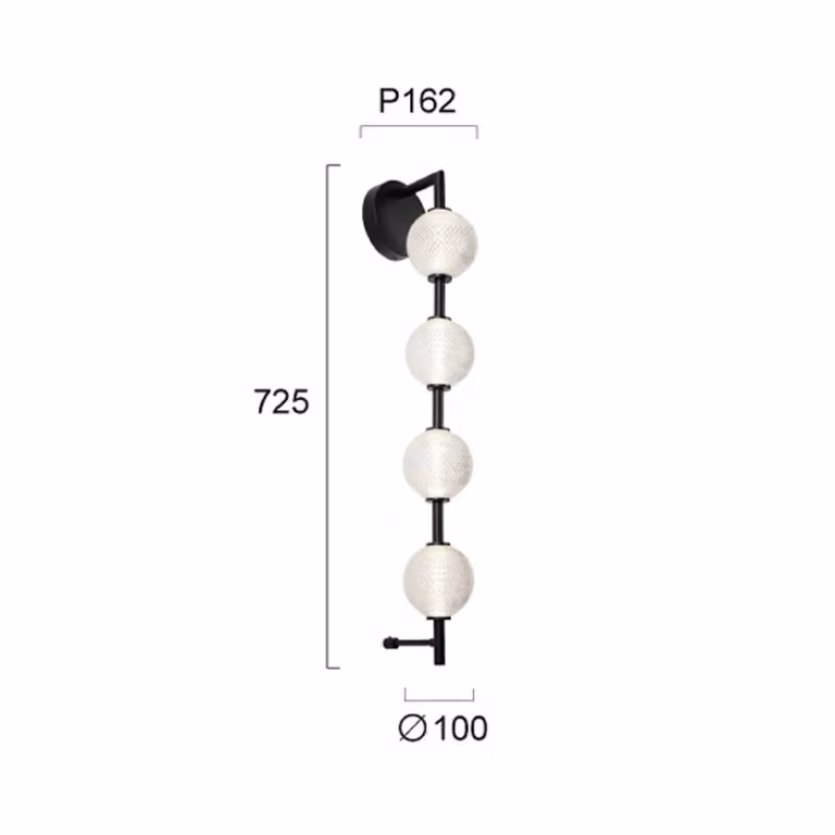 Viokef Applique da parete a LED Abeona, Nero, Soggiorno / Sala da pranzo, Metallo, Applique a LED