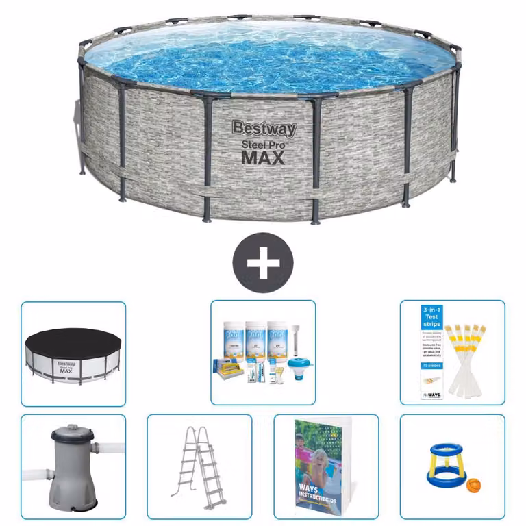 Bestway Steel Pro MAX, piscina in acciaio, forma rotonda - 427x122 cm - 6 pezzi, modello S548