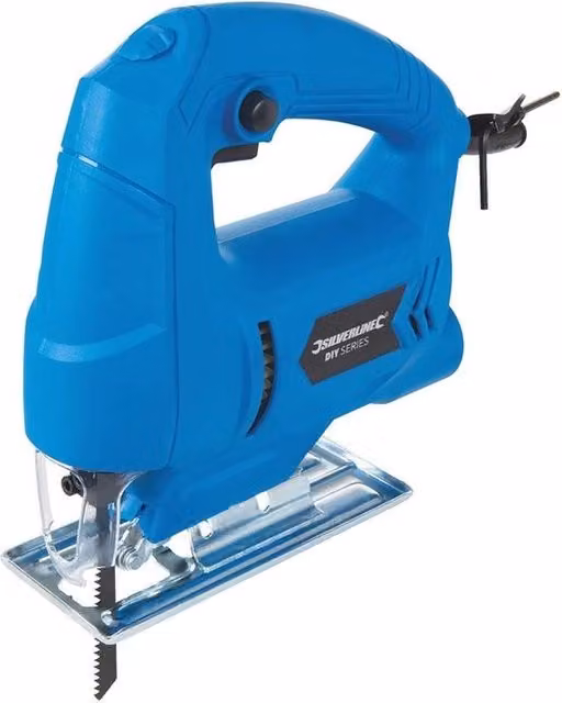 Seghetto alternativo da 350 W con manubrio ergonomico e regolazione dell'angolo, colore blu